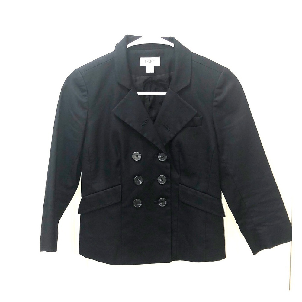 2/$30 LOFT - Black Pea Coat | Double Breasted Jacket | Size 00P